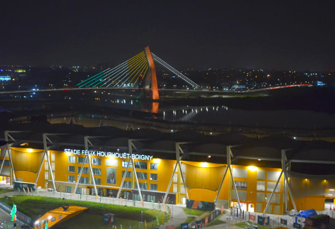 A night view of Cocody bridge