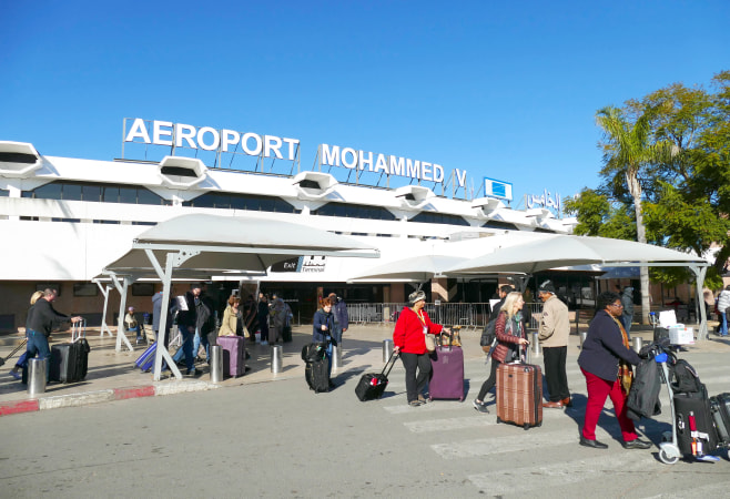 Exterior view of Mohammed V International Airport (CMN) in Casablanca, Morocco’s busiest air hub.